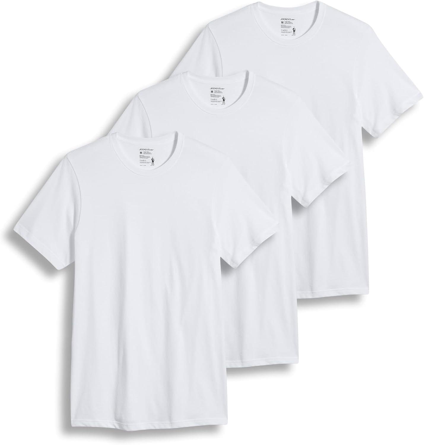 Jockey T-Shirts for Men – Crew Neck Undershirts, Cotton Men’s T-Shirts – 3 Pack