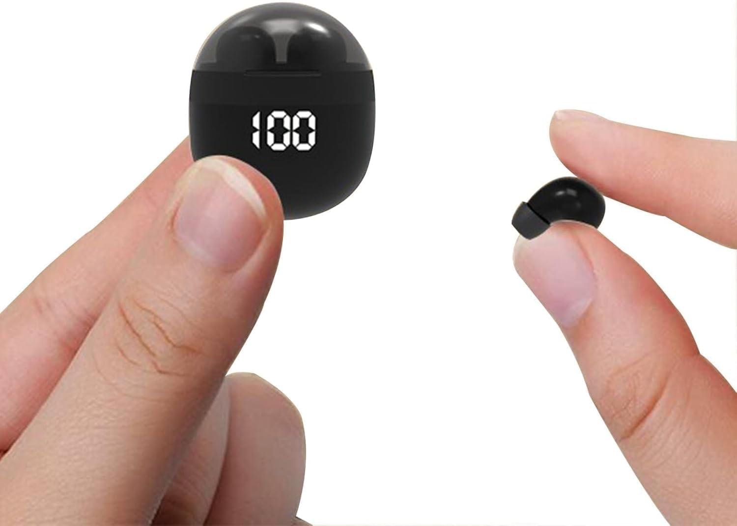 Invisible Mini Earbuds Wireless Bluetooth, Low Profile Micro Smallest Tiny Discreet Hidden Earbuds for Work, Small Headphones, Invisible Sleep Wireless Earphone IPX5 Waterproof for Small Ear Canals