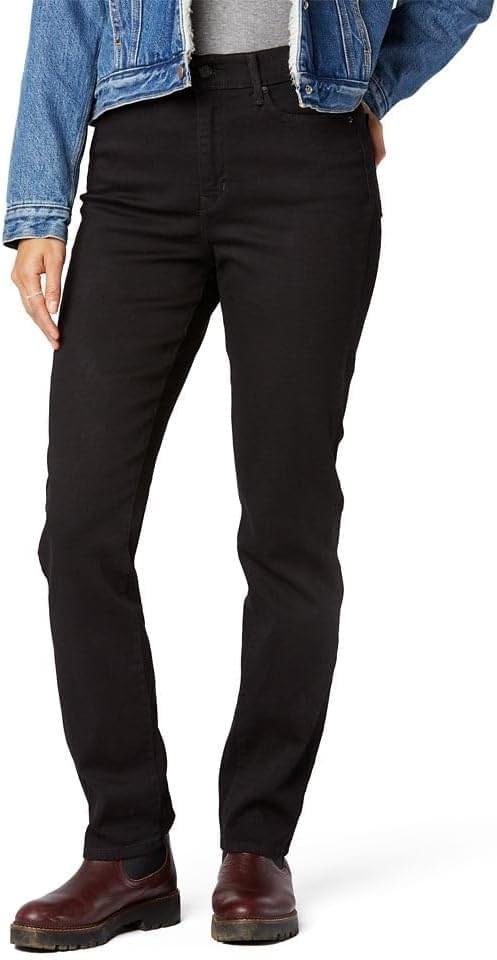 Levi Strauss Signature Women’s High-Rise Straight Jeans Stretch Denim (Standard and Plus)