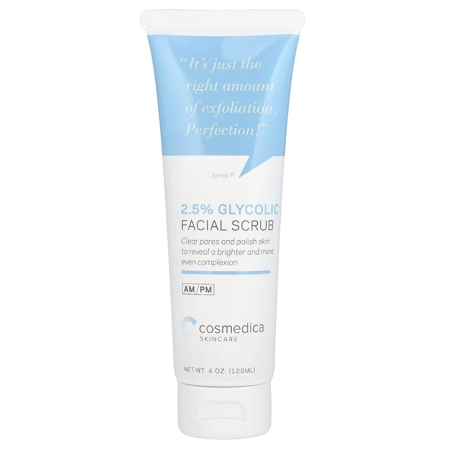 Glycolic Acid 2.5% Facial Scrub Resurfacing Exfoliatiing Face Wash to Remove Dull, Aging Cells and Impurities – Reveal a Youthful Refreshed Complexion with Active 2.5% Glycolic Acid Formulation 4oz