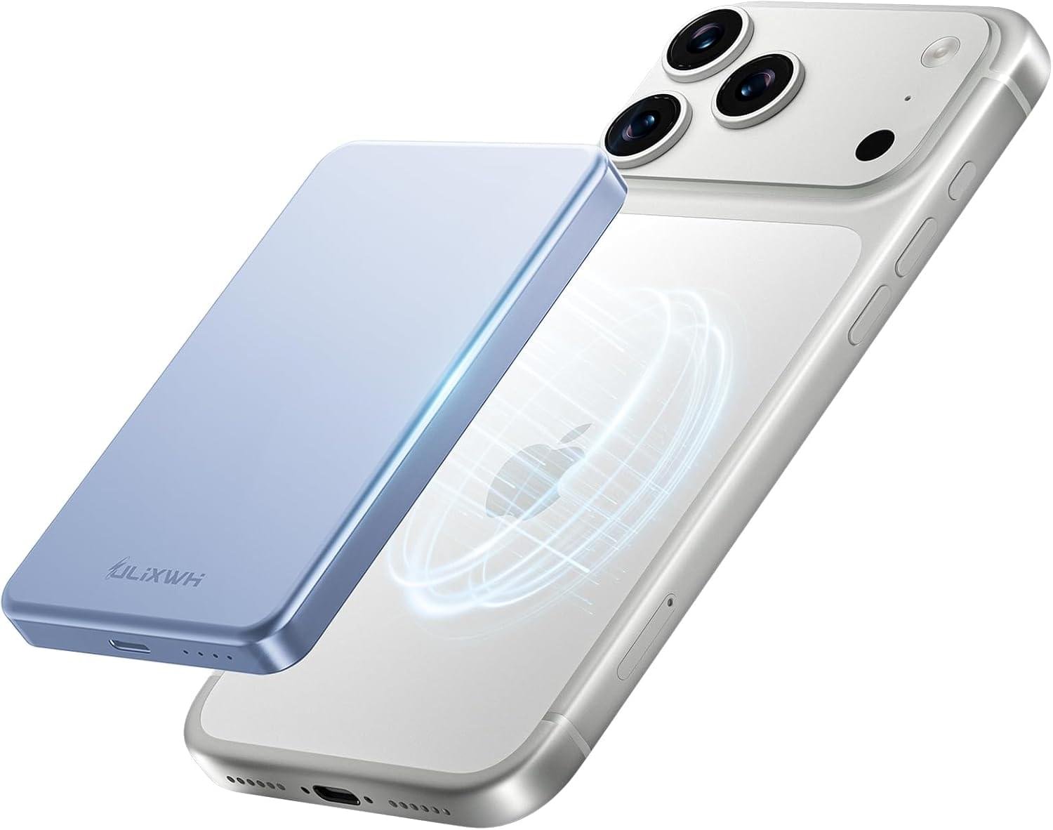 ULiXWH 10,000mAh for MagSafe Power Bank Ultra Slim, Magnetic Wireless Charger with USB-C Cable, Fast Charging Portable Battery for iPhone 17 Pro Max/17 Pro/Air/16/15/14/13, Blue