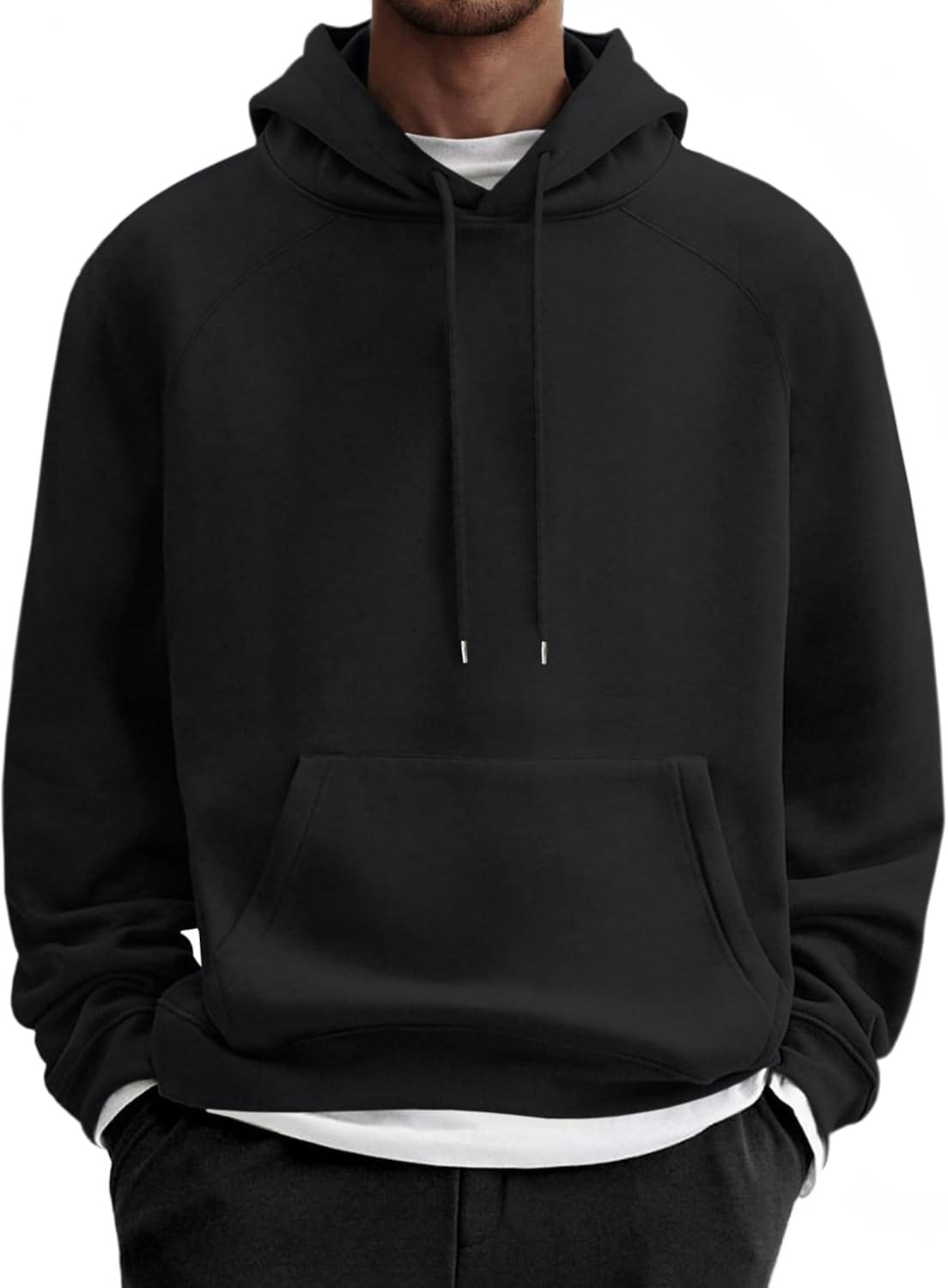 COOFANDY Men’s Fleece Hoodie Long Sleeve Hooded Sweatshirt Casual Basic Essential Drawstring Pullover Hoodie With Pocket