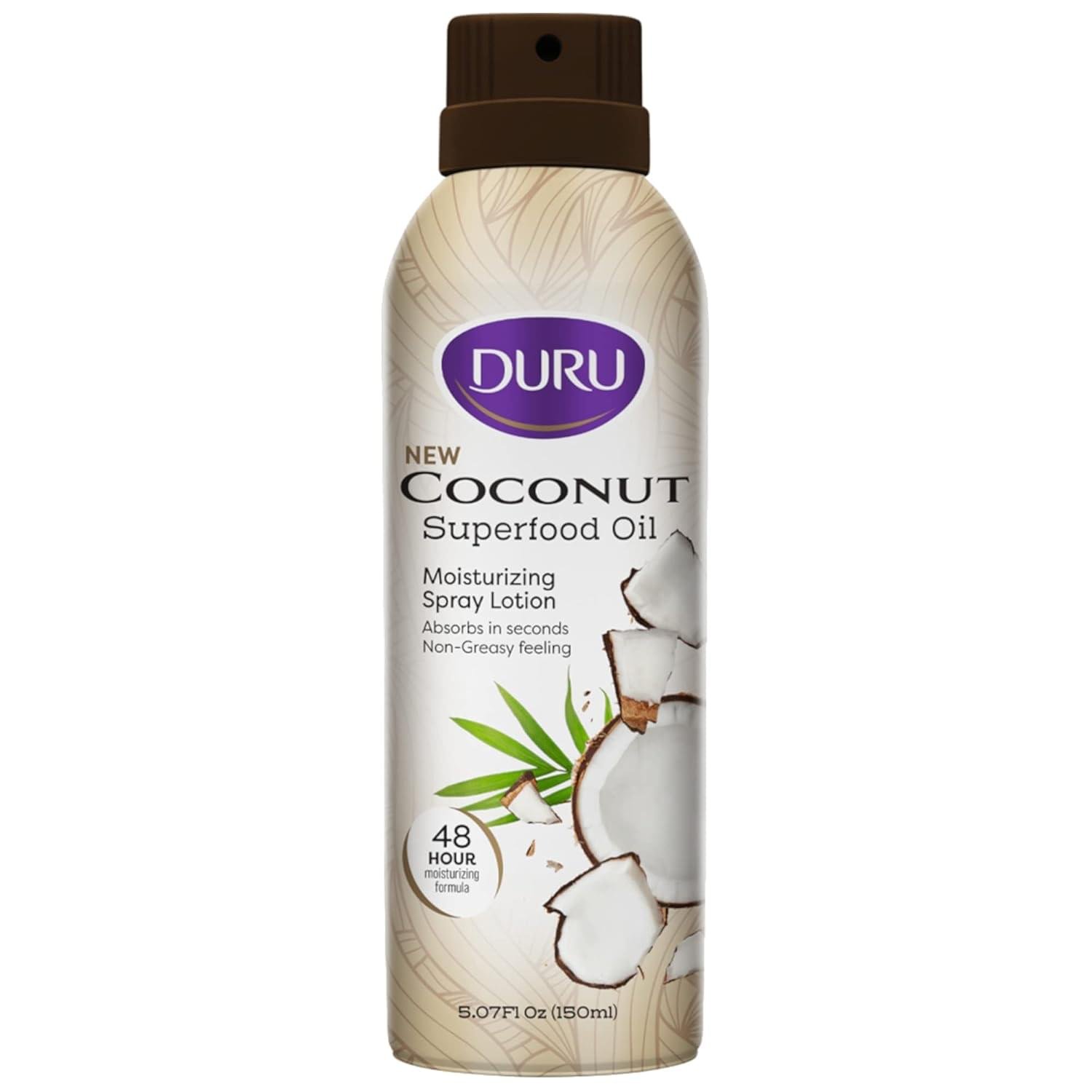 Duru Coconut Moisturizing Spray Lotion – Spray Moisturizer Coconut Oil Lotion 48 Hour Moisture Body Lotion