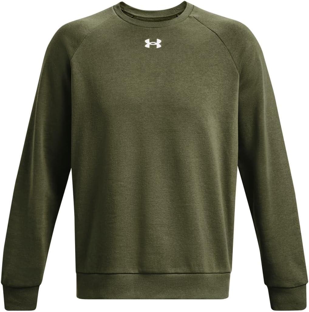 Under Armour Men’s Rival Fleece Crew, (390) Marine OD Green / / White, XX-Large