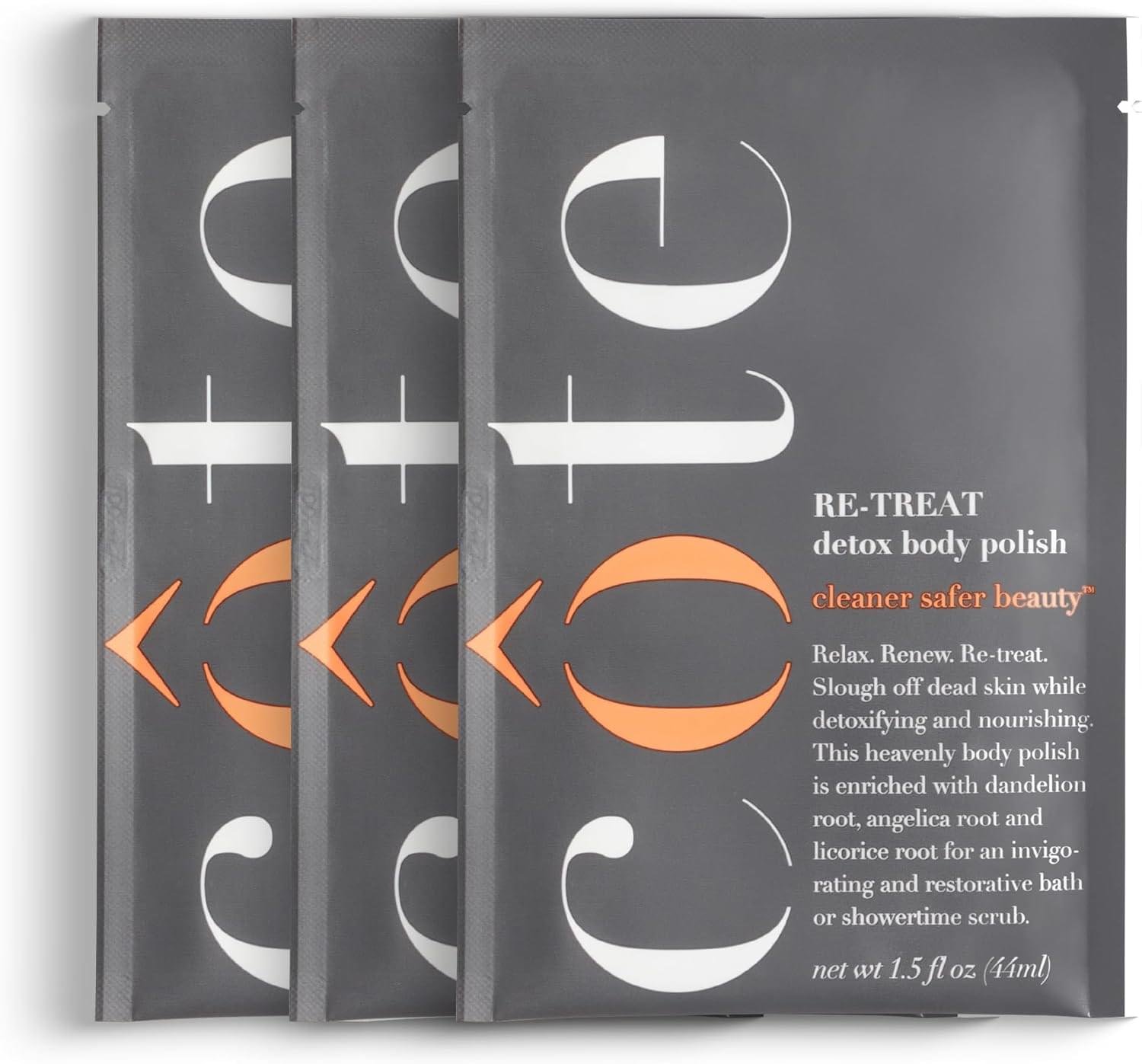 Re-Treat Exfoliating Detox Body Polish Scrub – Dandelion, Liquorice & angelica root Infused with essential oils for Face & Body, Exfoliating Facial 1.5 Fl oz (Pack of 03)