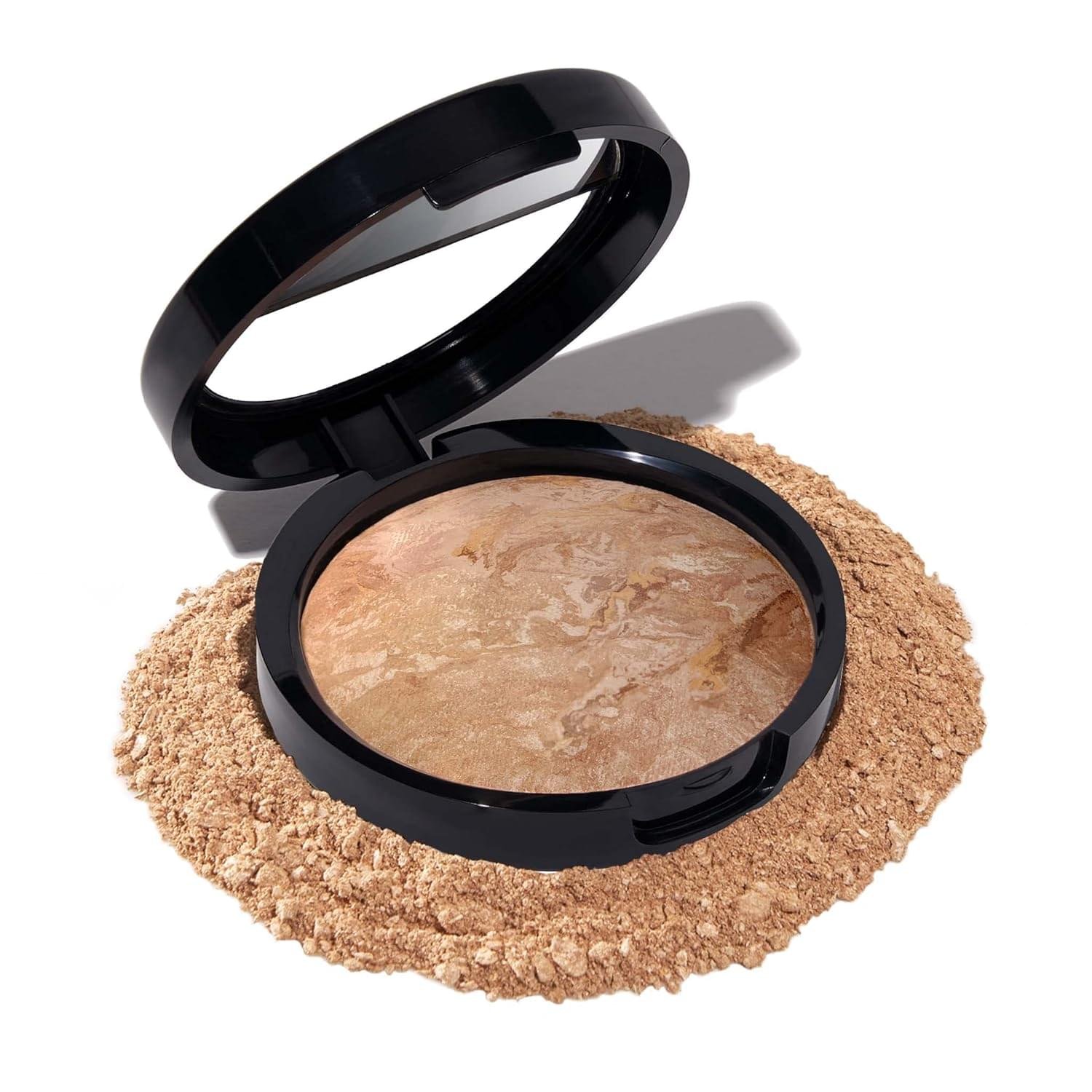 LAURA GELLER NEW YORK Award-Winning Baked Balance-n-Brighten Color Correcting Powder Foundation – Medium – Buildable Light to Medium Coverage – Demi-Matte Natural Finish