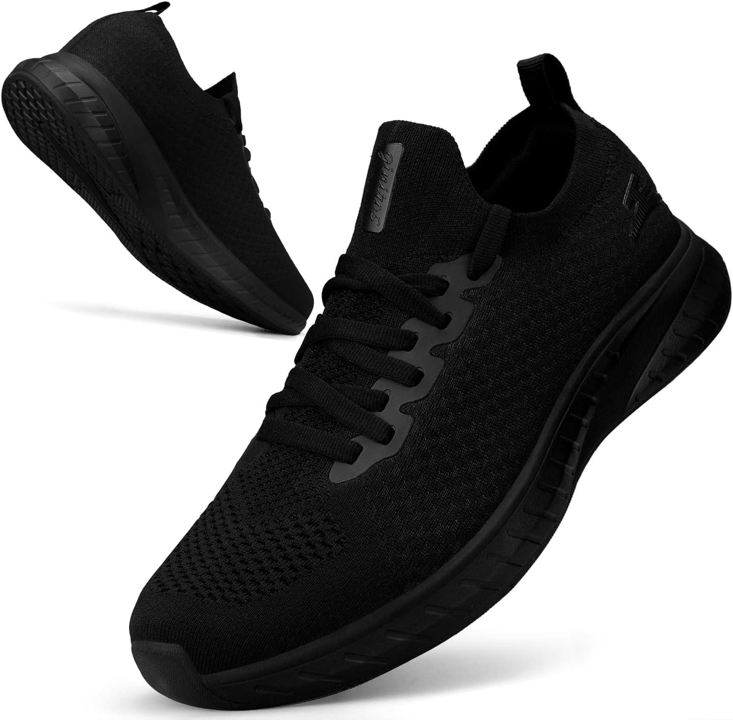 Mens Slip on Lightweight Walking Shoes Non Slip Breathable Running Shoes Comfort Tennis Workout Gym Sneakers with Shoelace