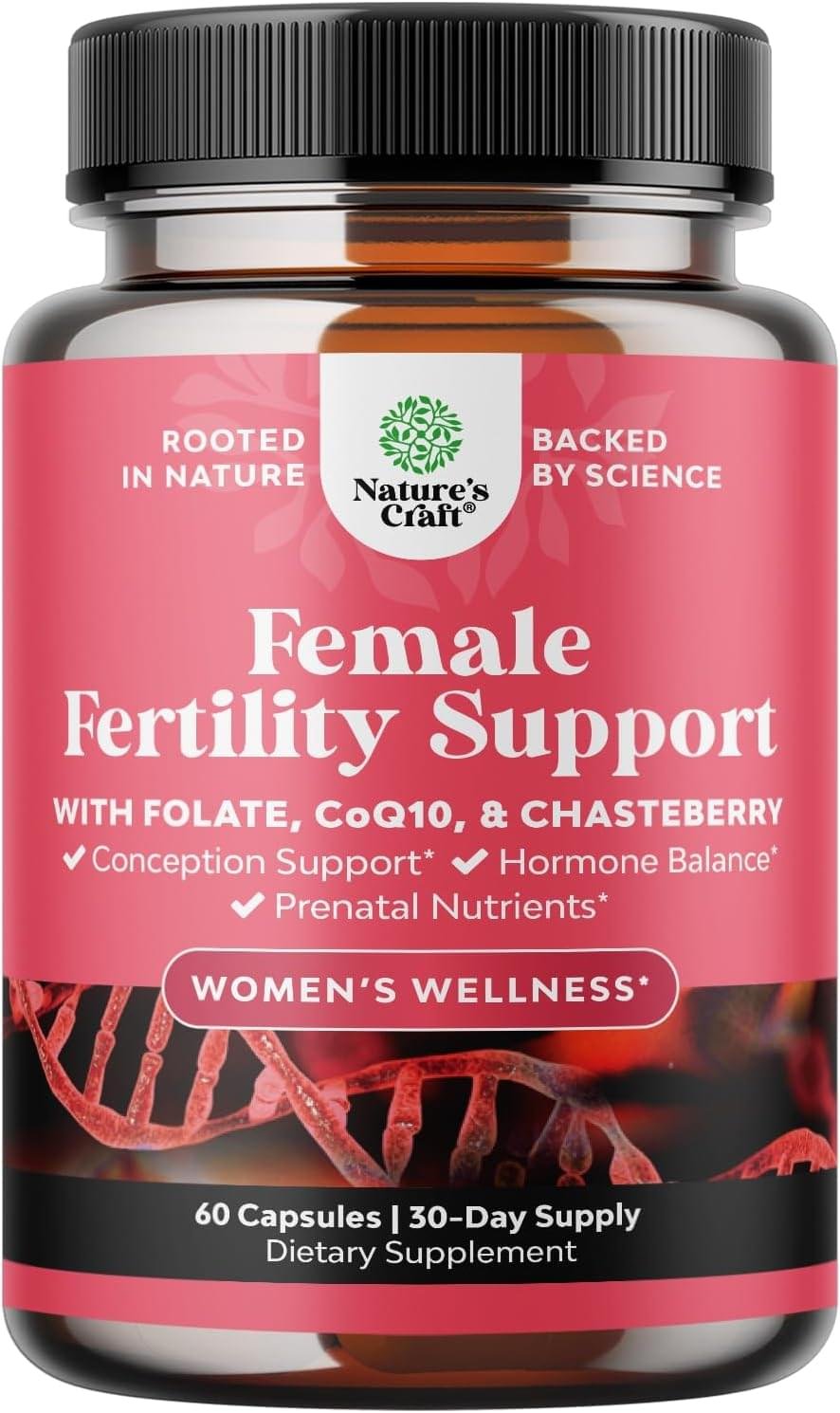 Fertility Supplement for Women with Prenatal Multivitamins – Female Fertility Support with Prenatal Choline Inositol Folate Chasteberry and CoQ10 Blend for Women to Promote Faster Conception