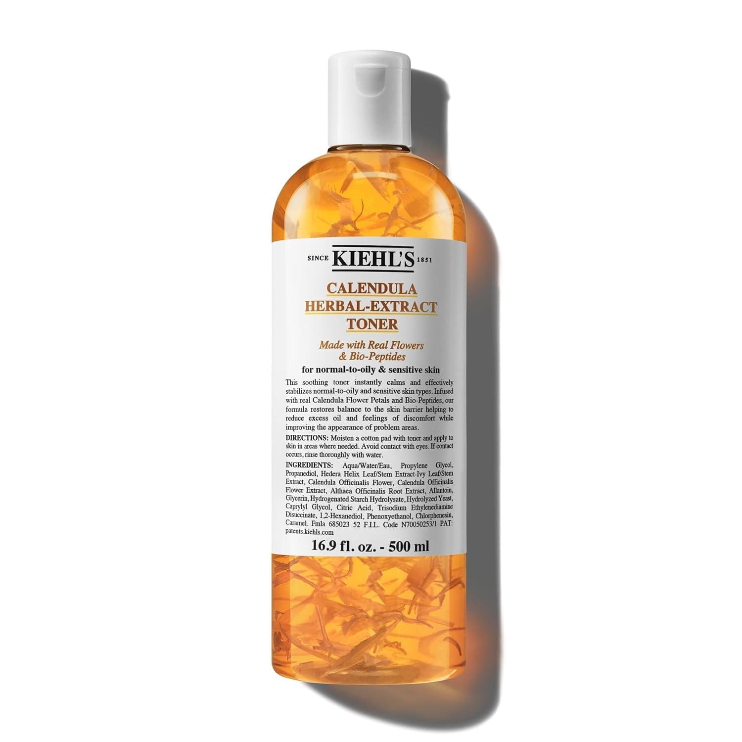 Kiehl’s Calendula Herbal Extract Alcohol-Free Toner, Soothing Facial Toner for Normal to Oily Skin, Visibly Reduces Redness & Oil, Improves Skin Texture, Paraben-Free, Fragrance-Free, Non-acnegenic