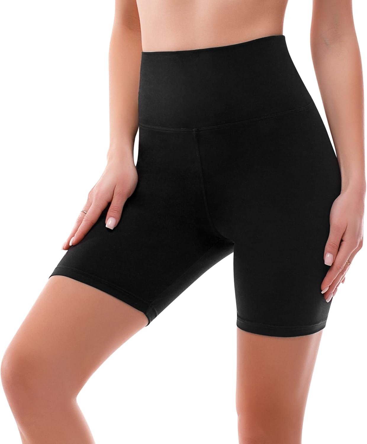 SINOPHANT High Waisted Women Biker Shorts – 6” Buttery Soft Elastic Tummy Control Shorts for Gym, Yoga, Workout