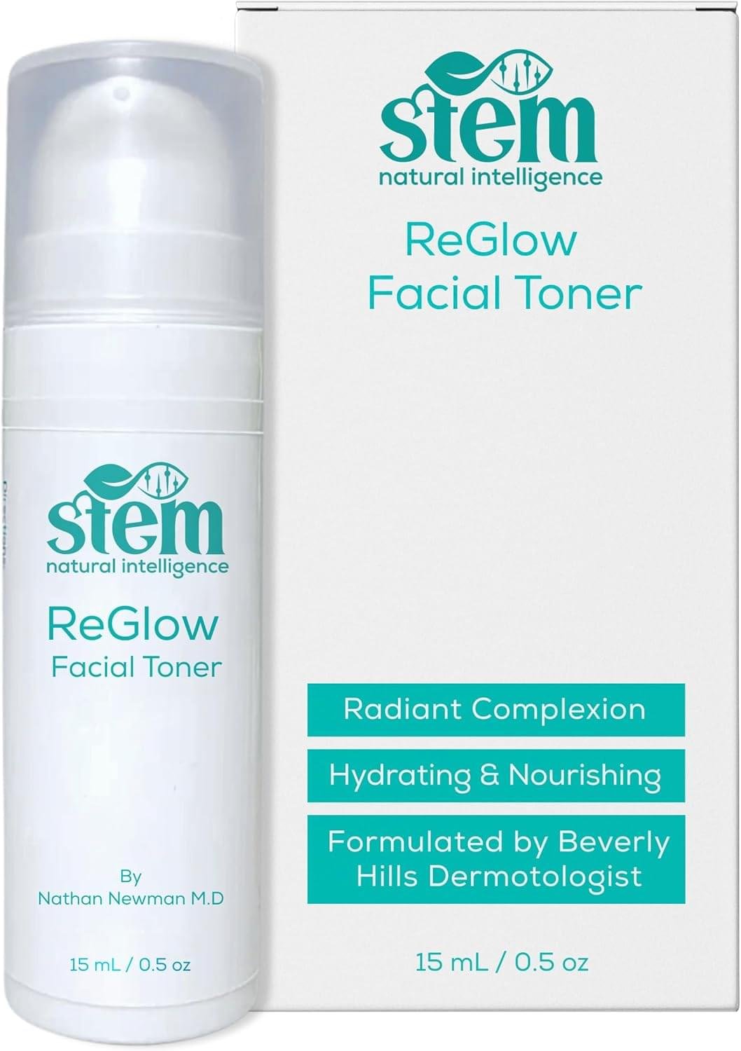 STEM Natural Intelligence ReGlow Primer for Women, Alcohol-Free Toner for Face, Luxury Hydrating Toner for Women, Great for Oily Skin, Facial Skin Care Products, 0.5 oz
