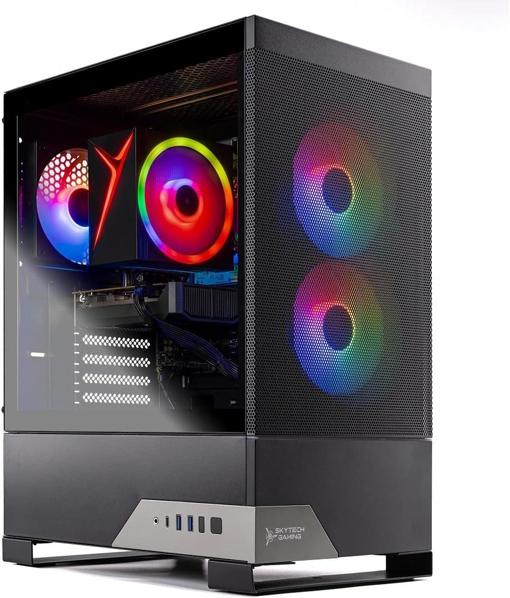 Skytech Gaming Nebula 2 Gaming PC, AMD Ryzen 5 5500 3.6GHz, NVIDIA RTX 5050 8GB, 1TB NVMe SSD, 16GB DDR4 RAM 3200, 650W Gold PSU, Wi-Fi, Win 11, Gaming Desktop