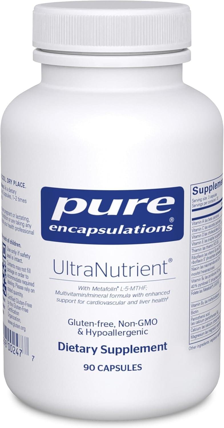 Pure Encapsulations UltraNutrient – Minerals & Multivitamins – Supports Liver & Heart Health* – Supplement for Antioxidants – with Vitamin C, CoQ10 & More – Gluten Free – 90 Capsules