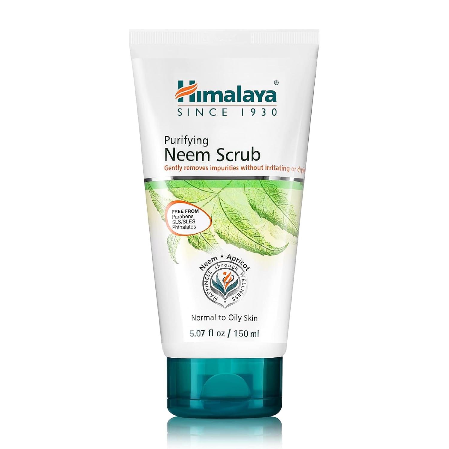 Himalaya Purifying Neem Scrub with Neem and Apricot, For Normal to Oily Skin, Free from Parabens, SLS, and Phthalates, Dermatologically Tested, 150 ml (5.07 oz)