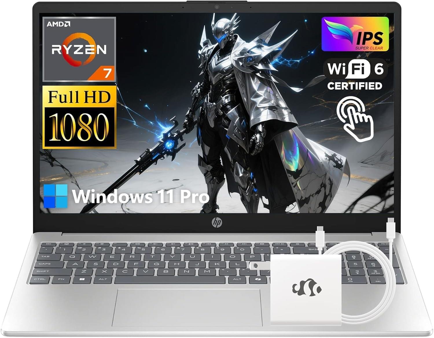 HP Touchscreen Laptop, 680M AMD Ryzen 7 7730U(8-Cores, Beats i7-1355U) 32GB RAM 1TB SSD, 15.6″ FHD IPS Display Win11 Pro WiFi6 Numeric Keypad Webcam w/GM Accessory Computer for Business and Gaming