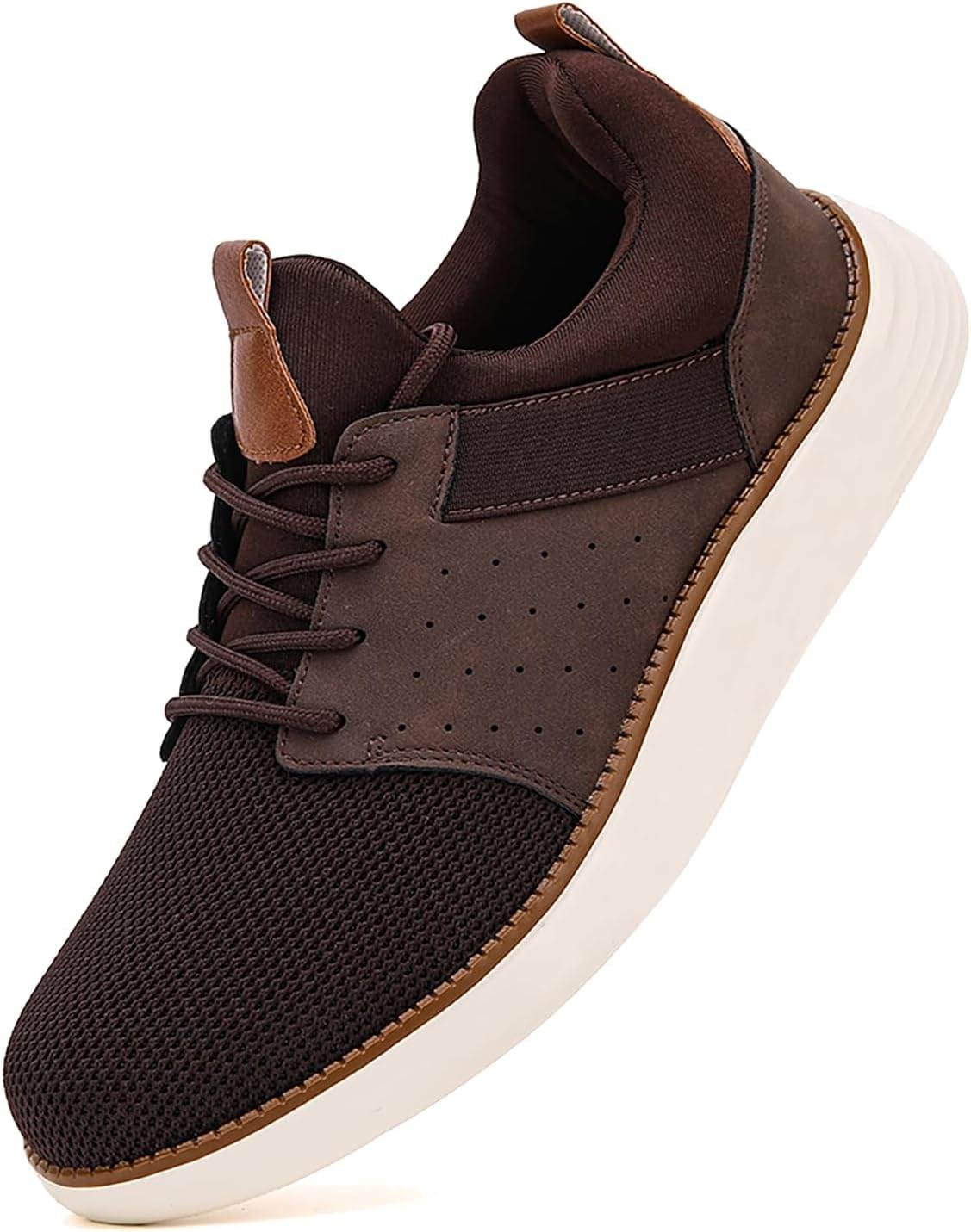 Drantren Mens Shoes Men’s Fashion Dress Mesh Sneakers Men Walking Business Oxfords Lace-Up Shoes for Men Footwear