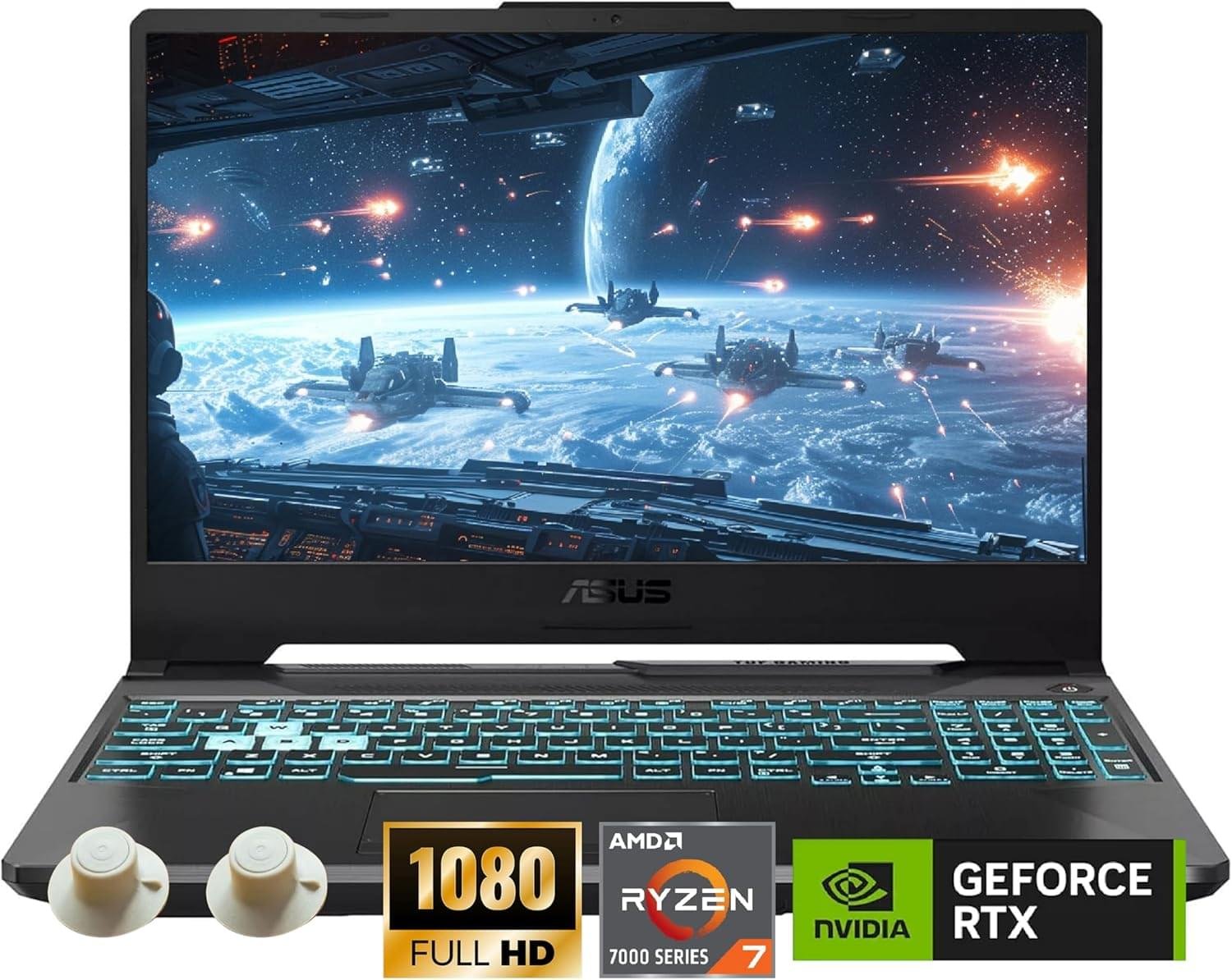 ASUS TUF A15 Gaming Laptop, AMD Ryzen 7 7435HS Processor, NVIDIA GeForce RTX 3050, 15.6 inch Full HD Display, 32GB DDR5 RAM, 1TB SSD, Backlit Keyboard, Windows 11 Home, Wi-Fi, Alpacatec Accessory