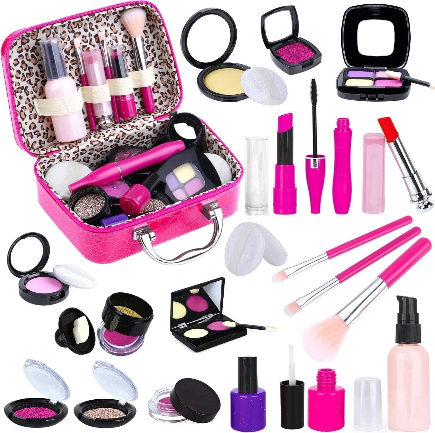 Tepsmigo Pretend Makeup Kit for Girls, Kids Pretend Play Makeup Set – with Cosmetic Bag for Birthday Christmas, Toy Makeup Set for Toddler, Little Girls Age 3+(Not Real Makeup)