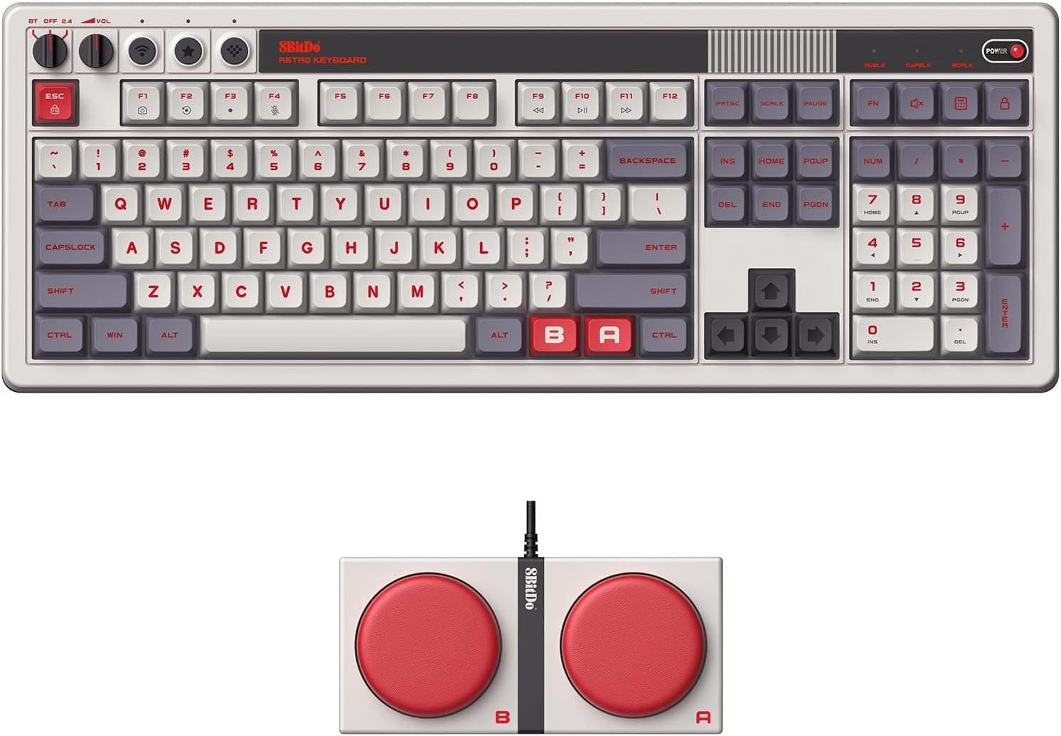 8BitDo Retro 108 Mechanical Keyboard with 108 Keys and Integrated ...
